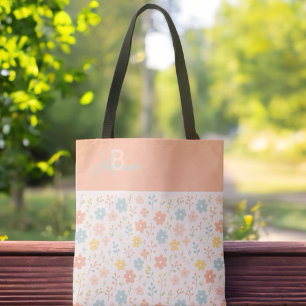 Minimalistisch Floral Boho Personalisiert Mit Mono Tasche