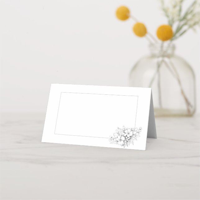 Minimalistisch floral platzkarte (Vorderseite)