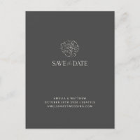 Minimalistisch Floral Schwarz-weiß Boho Save the D