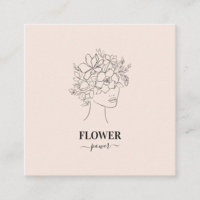 Minimalistisch florale  Business- Visitenkarte (Vorderseite)