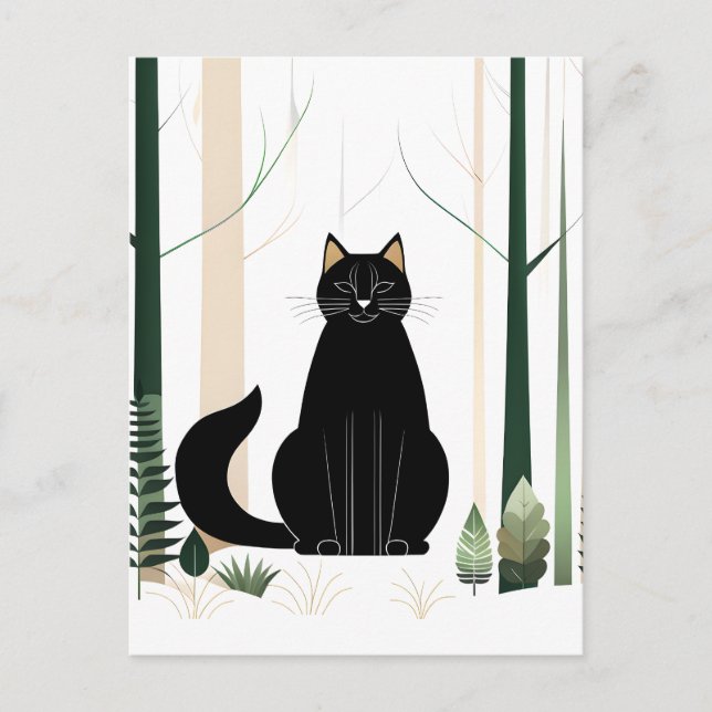 Minimalistisch Forest Cat ist eine neue Katzenrass Postkarte (Vorderseite)