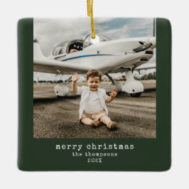 Minimalistisch Frohe Weihnachten Foto Keramikornament