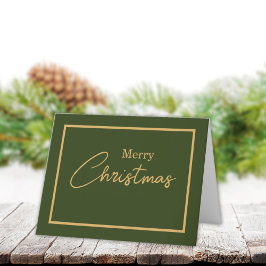 Minimalistisch frohe Weihnachten Grün & Gold