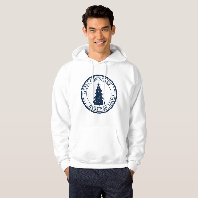 Minimalistisch frohe Weihnachten Hoodie (Vorne ganz)