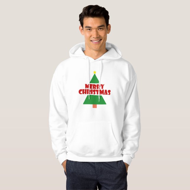 Minimalistisch frohe Weihnachten Hoodie (Vorne ganz)