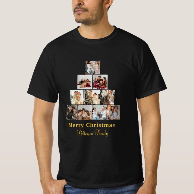 Minimalistisch frohe Weihnachts-Fotocollage T - Sh T-Shirt (Vorderseite)