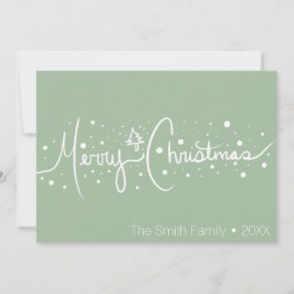 Minimalistisch frohe Weihnachts-Hand Drawn Snow Feiertagskarte