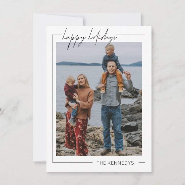 Minimalistisch Frohe Weihnachtsgrüße Karte (Vorderseite)