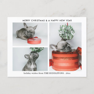 Minimalistisch Frohe Weihnachtstypografie Multi Fo Feiertagspostkarte