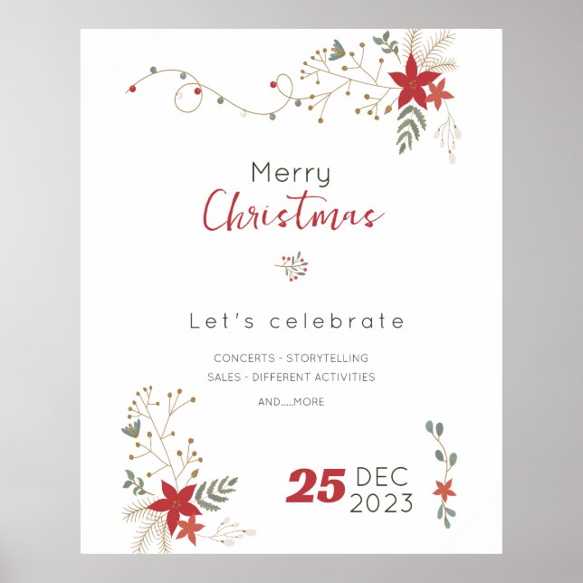 Minimalistisch frohe Weihnachtsverkäufen, glücklic Poster (Vorne)