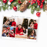Minimalistisch fünf Foto frohe Weihnachten<br><div class="desc">Versenden Sie lustige,  schicke und Minimalistische Weihnachtskarten mit Ihren Minimalistischen Fünf Foto Frohe Weihnachtskarten.</div>