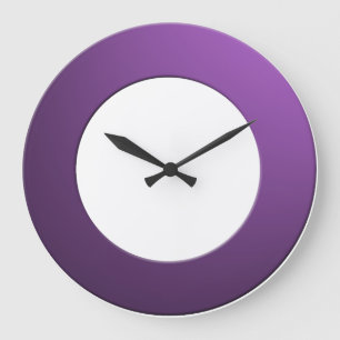 Minimalistisch für alle FarbNo-Digits auf Lila Ra Große Wanduhr