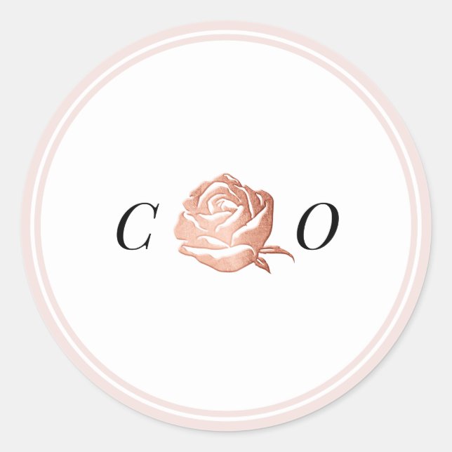 Minimalistisch für die Rose Goldblumen Runder Aufkleber (Vorderseite)