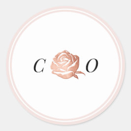 Minimalistisch für die Rose Goldblumen Runder Aufkleber