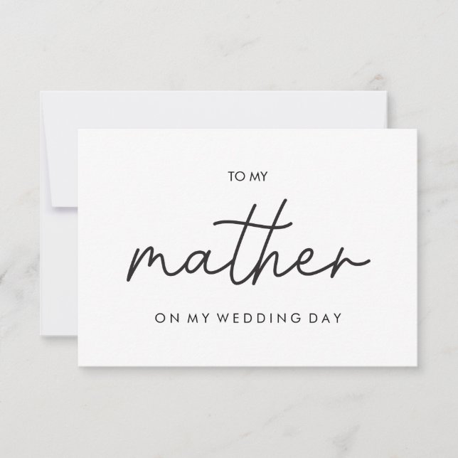 Minimalistisch für meine Mutter auf meiner Hochzei (Vorderseite)