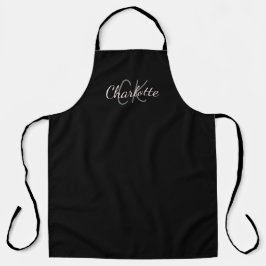 Minimalistisch für Schwarz-weiße Monogramm-Bezeich Schürze