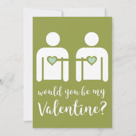 Minimalistisch Gay LBGTQ+ Valentintagswohnung Feiertagskarte