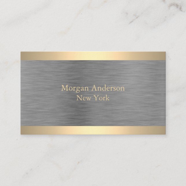 Minimalistisch gebürstetes Gold Visitenkarte (Vorderseite)