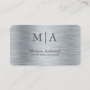 Minimalistisch gebürstetes Metall - Silberstil Ber Visitenkarte
