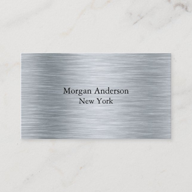 Minimalistisch gebürstetes Metallsilber Visitenkarte (Vorderseite)