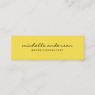Minimalistisch Gelb mit Curry Text Mini Visitenkarte