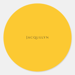 Minimalistisch Gelb Orange Einfach Elegant Modern Runder Aufkleber
