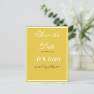 Minimalistisch Gelb-Save the Date Postkarte