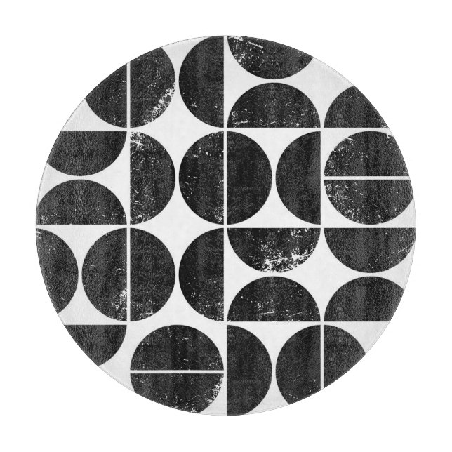 Minimalistisch geometrisch: Skandinavische Halbkre Schneidebrett (Vorderseite)