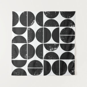 Minimalistisch geometrisch: Skandinavische Halbkre Wandteppich