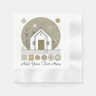 Minimalistisch Geometrisches Napkin-Design Serviette