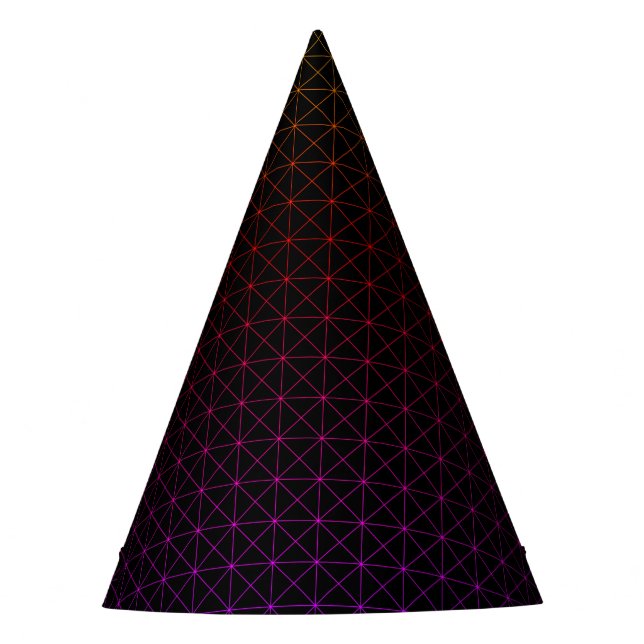 Minimalistisch Geometrisches schwarzes Party Partyhütchen (Vorderseite)