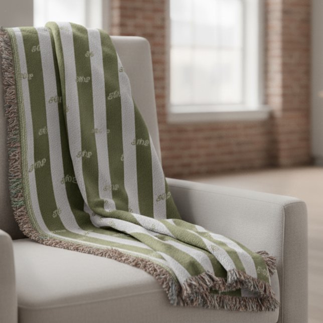 Minimalistisch gestreifte moderne Jacquard-Sondera Decke (Elevate your space with this custom, luxury jacquard throw blanket!)