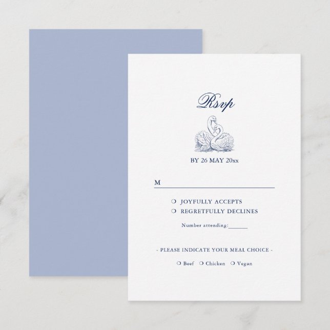 Minimalistisch gezeichnete Bridal Bouquet Optionen RSVP Karte (Vorne/Hinten)
