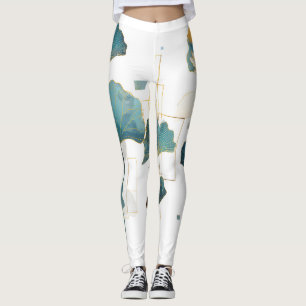 Minimalistisch Ginkgo Lotus Zen Line Leggings
