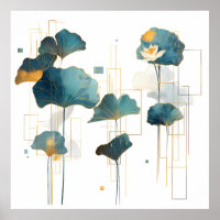 Minimalistisch Ginkgo Lotus Zen Line