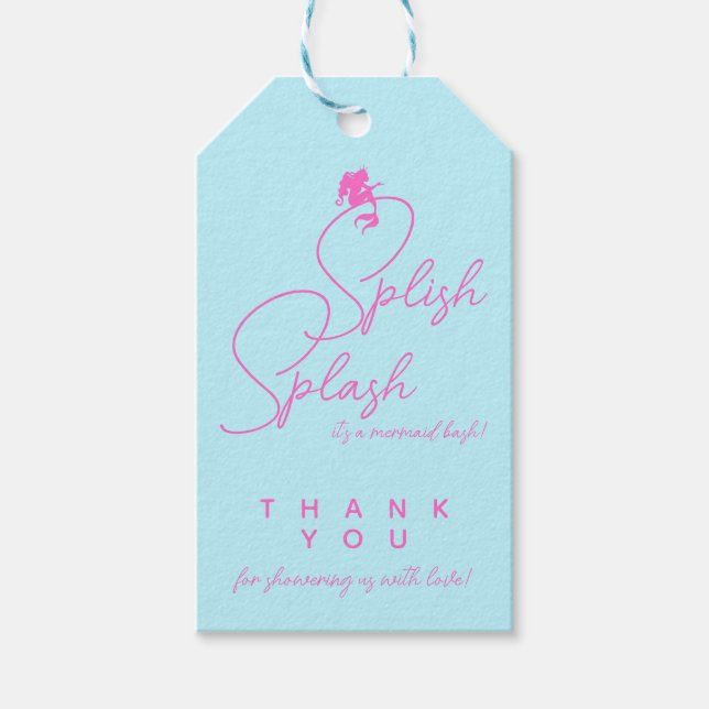 Minimalistisch Girl Mermaid Birthday Danke Geschenkanhänger (Vorderseite)