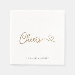 Minimalistisch Gold Cheers Polterabend Napkins Serviette