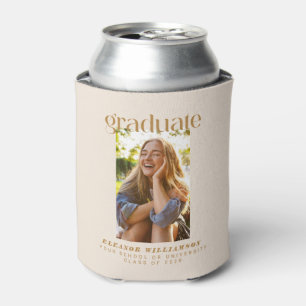 Minimalistisch Gold Foto Graduate Personalisiert Dosenkühler