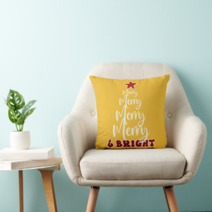 Minimalistisch Gold Gelb Niedlicher Weihnachtsurla Kissen