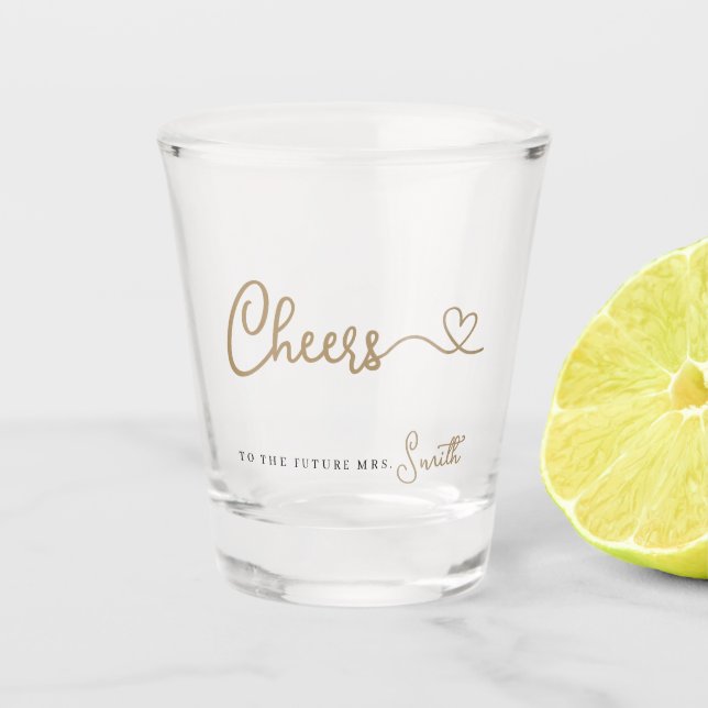 Minimalistisch Gold jubelt für die Zukunft Mrs. Schnapsglas (Vorderseite)