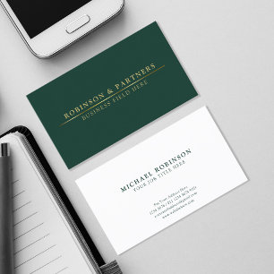 Minimalistisch   Gold Line   Elegant Dark Green Visitenkarte