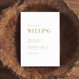 Minimalistisch Gold Moderne Art Déco Hochzeit Einladung