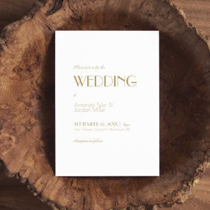 Minimalistisch Gold Moderne Art Déco Hochzeit Einladung