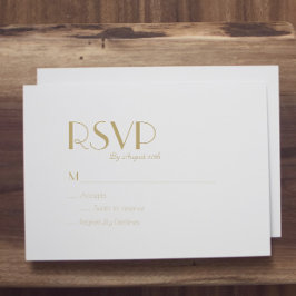 Minimalistisch Gold Moderne Art Deco Wedding RSVP 