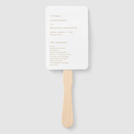 Minimalistisch Gold - Modernes Hochzeitsprogramm Fächer