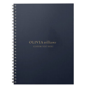 Minimalistisch Gold Navy Blue Einfach Beruflich Notizblock