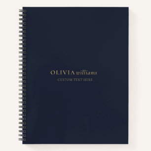 Minimalistisch Gold Navy Blue Einfach Beruflich Notizbuch