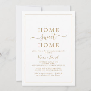 Minimalistisch Gold Zuhause Sweet Zuhause Housewar Einladung
