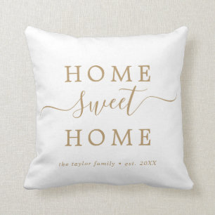 Minimalistisch Gold Zuhause Sweet Zuhause Housewar Kissen