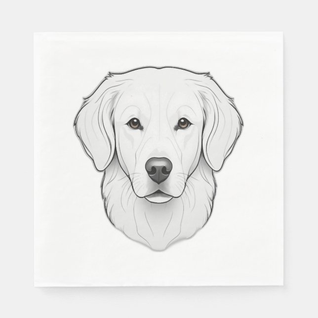 Minimalistisch Golden Retriever Serviette (Vorderseite)